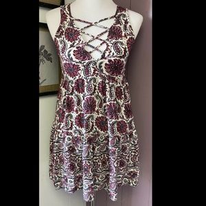 American Eagle Boho Floral Tunic Top Blouse